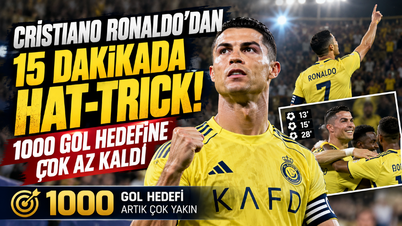 Ronaldo'dan 15 Dakikada 3 Gol! 1000 Gollük Tarihe Son 15 Adım