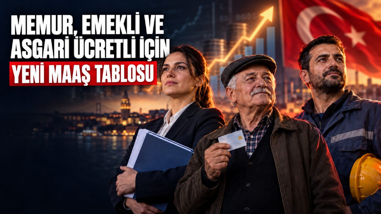 Memur, emekli ve asgari ücretlilerin olası zamlı maaşlarını gösteren haber kapağı